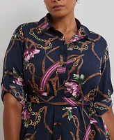 Lauren Ralph Plus Printed Shirtdress