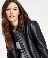 Michael Kors Women's Leather Zip-Front Coat