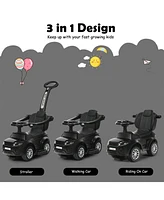 Sugift 3 In 1 Ride on Push Car Toddler Stroller Sliding Car with Music