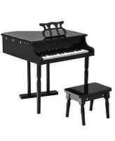 30-Key Kids Piano Keyboard Toy with Bench Piano Lid and Music Rack