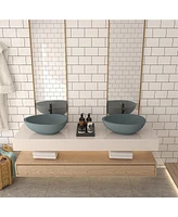 Casainc 15.35'' Concrete Oval Bathroom Sink