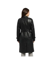 Ellen Tracy Women's Faux Leather Trench Coat