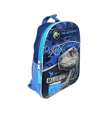 Jurassic World Mini 11" Backpack Blue The Last Raptor Velociraptor Boys Black