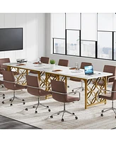 Tribesigns Conference Table for 4-6 People, 62.99" L x 31.49" W Rectangular Meeting Room Table, Seminar Table Boardroom Desk with Sturdy Metal Frame f