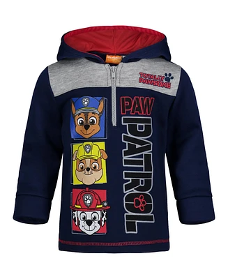 Nickelodeon Big Boys Paw Patrol Rubble Marshall Chase Fleece Half Zip Hoodie to