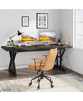 Tribesigns 6FT Conference Table, 70.86 L x 31.49 W 29.52 H Inches Rectangle Meeting Room Rustic Wood Seminar Table Executive Desk for Office,