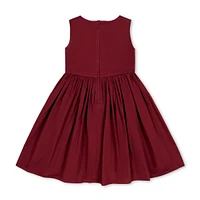 Hope & Henry Baby Girls Asymmetrical Bow Sateen Party Dress