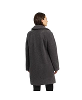 Ellen Tracy Women's Sherpa Teddy Coat With Notch Collar