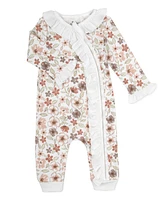 Baby Essentials Girl Floral Coverall, 4-Piece Set