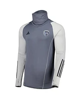 Adidas Men's Gray Sporting Kansas City Warm Raglan Cold.rdy Top