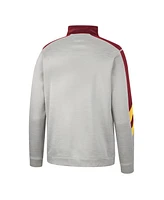 Colosseum Men's Gray/Cardinal Iowa State Cyclones Bushwood Fleece Quarter-Zip Jacket