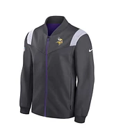 Nike Men's Anthracite Minnesota Vikings Sideline Coaches Bomber Full-Zip Jacket