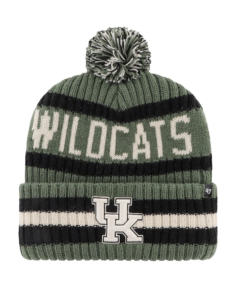 '47 Brand Men's Green Kentucky Wildcats Oht Military Appreciation Bering Cuffed Knit Hat with Pom