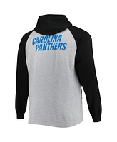 Fanatics Men's Heather Gray Carolina Panthers Big Tall Fleece Raglan Full-Zip Hoodie Jacket