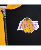 Mitchell & Ness Men's Gold/Black Los Angeles Lakers Color Block 2.0 Fleece Full-Zip Hoodie