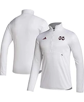 Adidas Men's White Mississippi State Bulldogs 2023 Sideline Aeroready Half-Zip Top