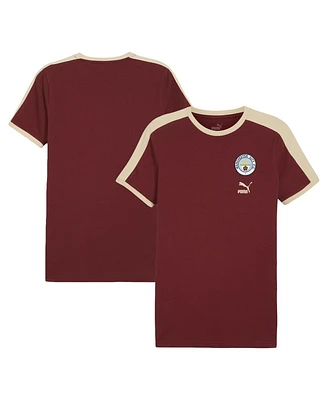 Puma Men's Maroon Manchester City Ftbl Heritage T-Shirt