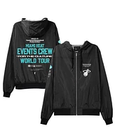 Mitchell & Ness Men's Black Miami Heat Crew Full-Zip Jacket