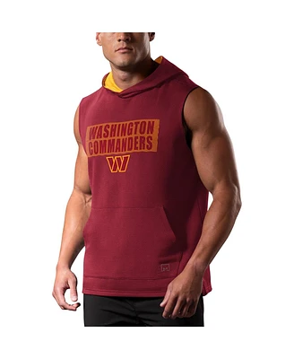 Msx by Michael Strahan Men's Burgundy Washington Commanders Marathon Sleeveless Pullover Hoodie