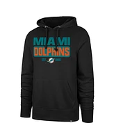 '47 Brand Men's Black Miami Dolphins Box Out Headline Pullover Hoodie