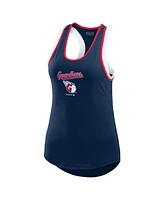 Wear by Erin Andrews Women's Navy Cleveland Guardians Colorblock Racerback Tank Top