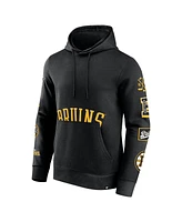 Fanatics Men's Black Boston Bruins Wild Winner Fleece Pullover Hoodie