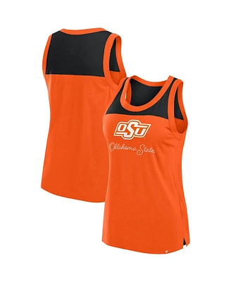 Fanatics Women's Orange Oklahoma State Cowboys Crosley Colorblock Tank Top