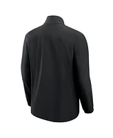 Fanatics Men's Black Carolina Panthers Front Office Woven Quarter-Zip Jacket