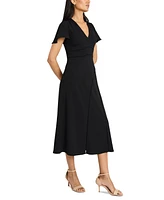 Maggy London Women's Flutter-Sleeve Midi Dress