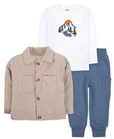 Baby Essentials Boy Alpine Cozy Jacket, Long Sleeves Top & Pant, 3-Piece Set