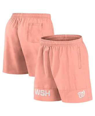 Fanatics Men's Coral Washington Nationals Elements Swim Shorts
