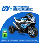 Gymax 12V Kids Ride on Motorcycle Licensed Bmw 3 Wheels Electric Toy w/ Light & Music Red