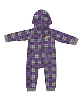 Colosseum Infant Purple Lsu Tigers Full-Zip Plaid Hoodie Long Sleeve Jumper