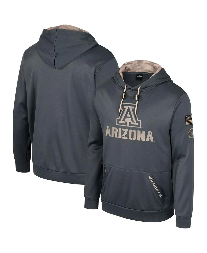 Colosseum Men's Charcoal Arizona Wildcats Oht Military Appreciation Pullover Hoodie