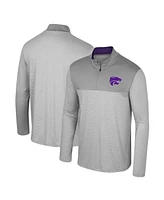 Colosseum Men's Gray Kansas State Wildcats Tuck Quarter-Zip Top