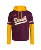 Adidas Men's Maroon Arizona State Sun Devils Pullover Baseball Jersey Hoodie