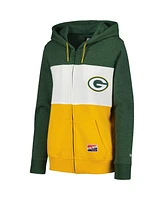 New Era Women's Green Bay Packers Color-Block Full-Zip Hoodie