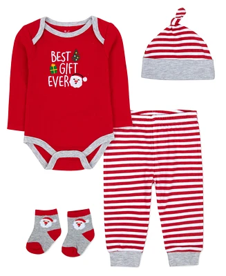 Baby Essentials Boy Best Gift Ever Outfit, 4-Piece Set