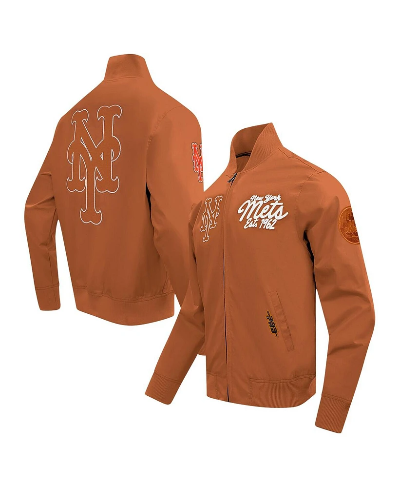 Pro Standard Men's Brown New York Mets Paint The City Twill Full-Zip Jacket