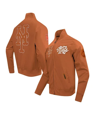 Pro Standard Men's Brown New York Mets Paint The City Twill Full-Zip Jacket