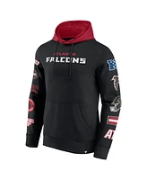 Fanatics Men's Black/Red Atlanta Falcons Patched Out Pullover Hoodie