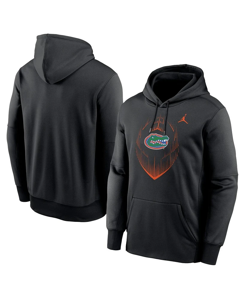 Jordan Men's Black Florida Gators Football Icon Performance Fleece Pullover Hoodie