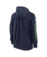 Nike Men's College Navy Seattle Seahawks 2024 Sideline Club Full-Zip Hoodie