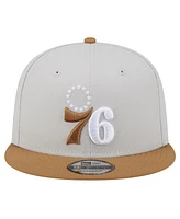 New Era Men's Cream Philadelphia 76ers Color Pack 2-Tone 9FIFTY Snapback Hat