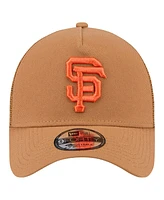 New Era Men's Brown San Francisco Giants A-Frame Trucker 9FORTY Adjustable Hat