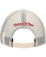 Mitchell & Ness Men's Cream Miami Heat Trucker Adjustable Hat