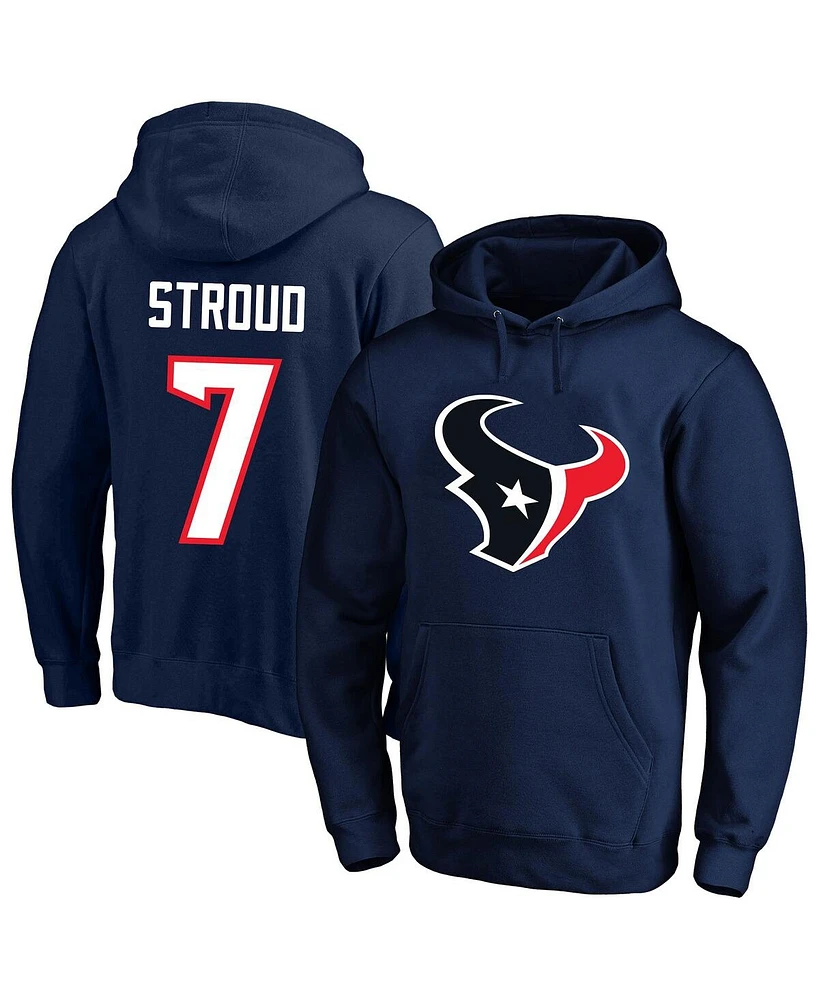 Fanatics Men's C.j. Stroud Navy Houston Texans Big Tall Name Number Fleece Pullover Hoodie