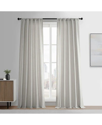 Half Price Drapes Light Sand Simply Faux Linen Curtain Pair (2 Panels