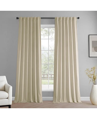 Half Price Drapes Light Ivory Simply Velvet Room Darkening Curtain Pair (2 Panels)