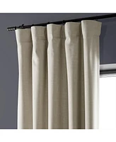 Half Price Drapes Light Beige Performance Linen Hotel Blackout Curtain